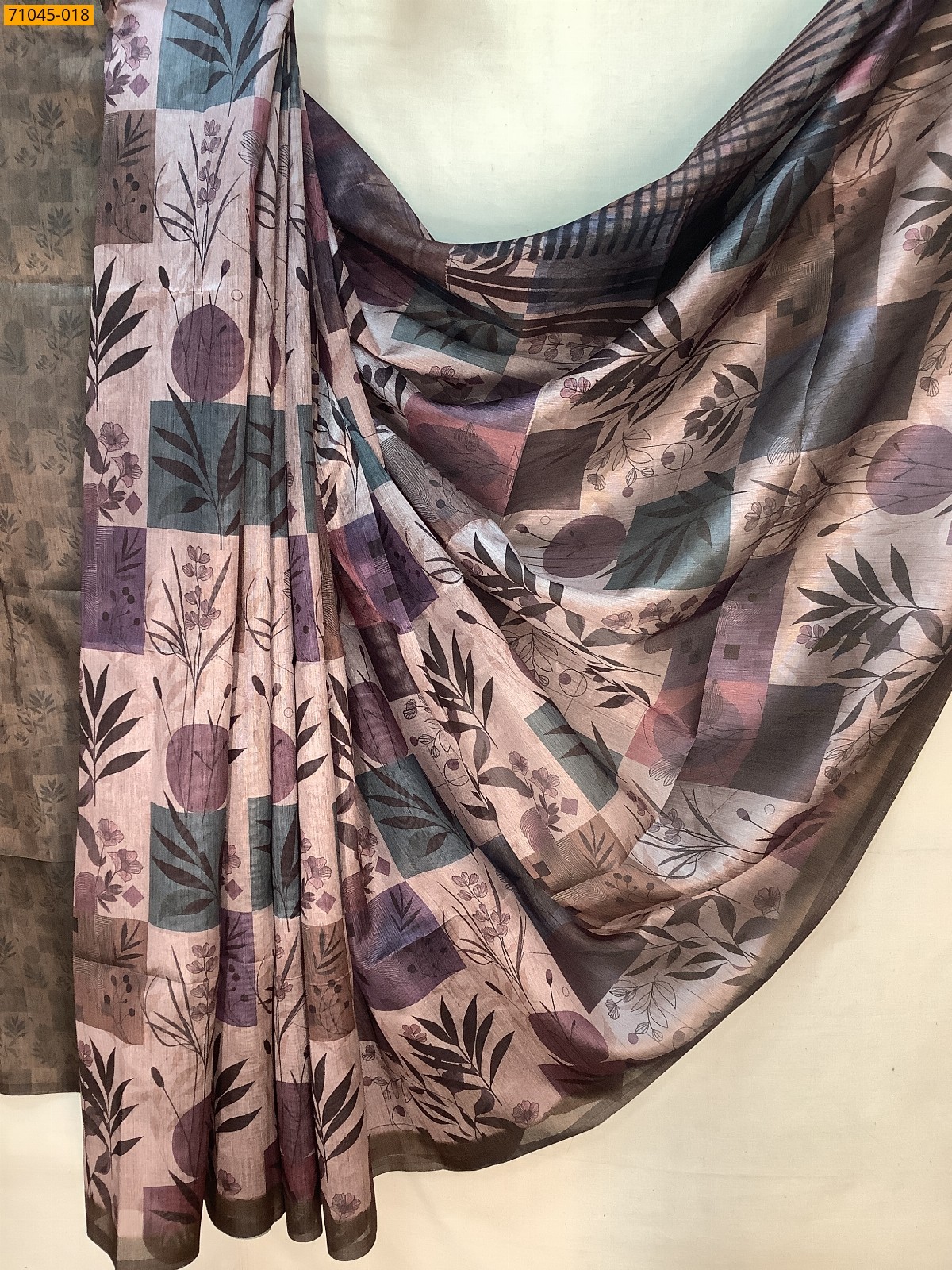 Multi Color Soft Linen Silk digital printed Saree