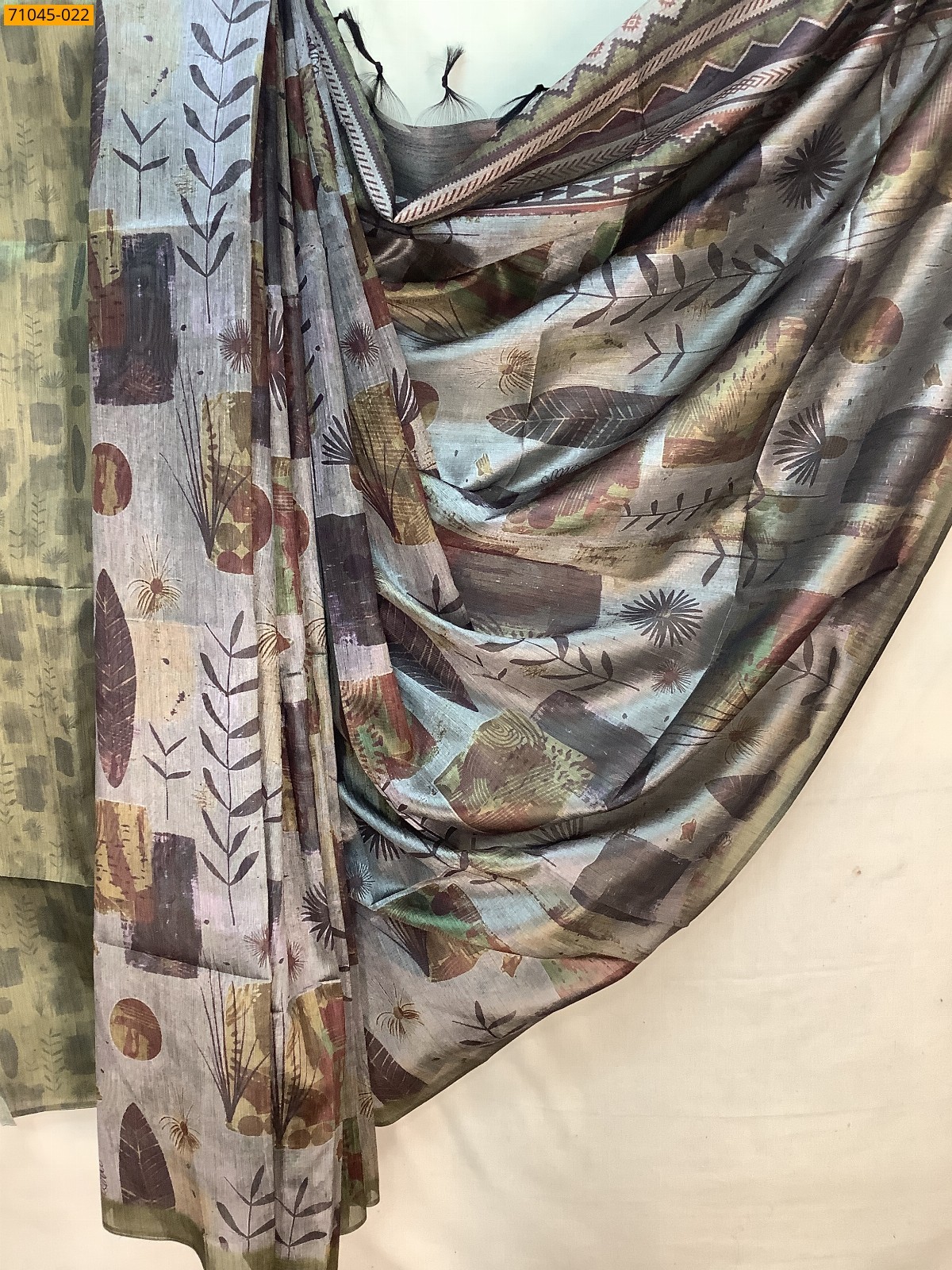 Multi Color Soft Linen Silk digital printed Saree