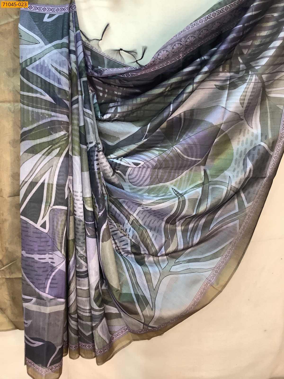 Multi Color Soft Linen Silk digital printed Saree