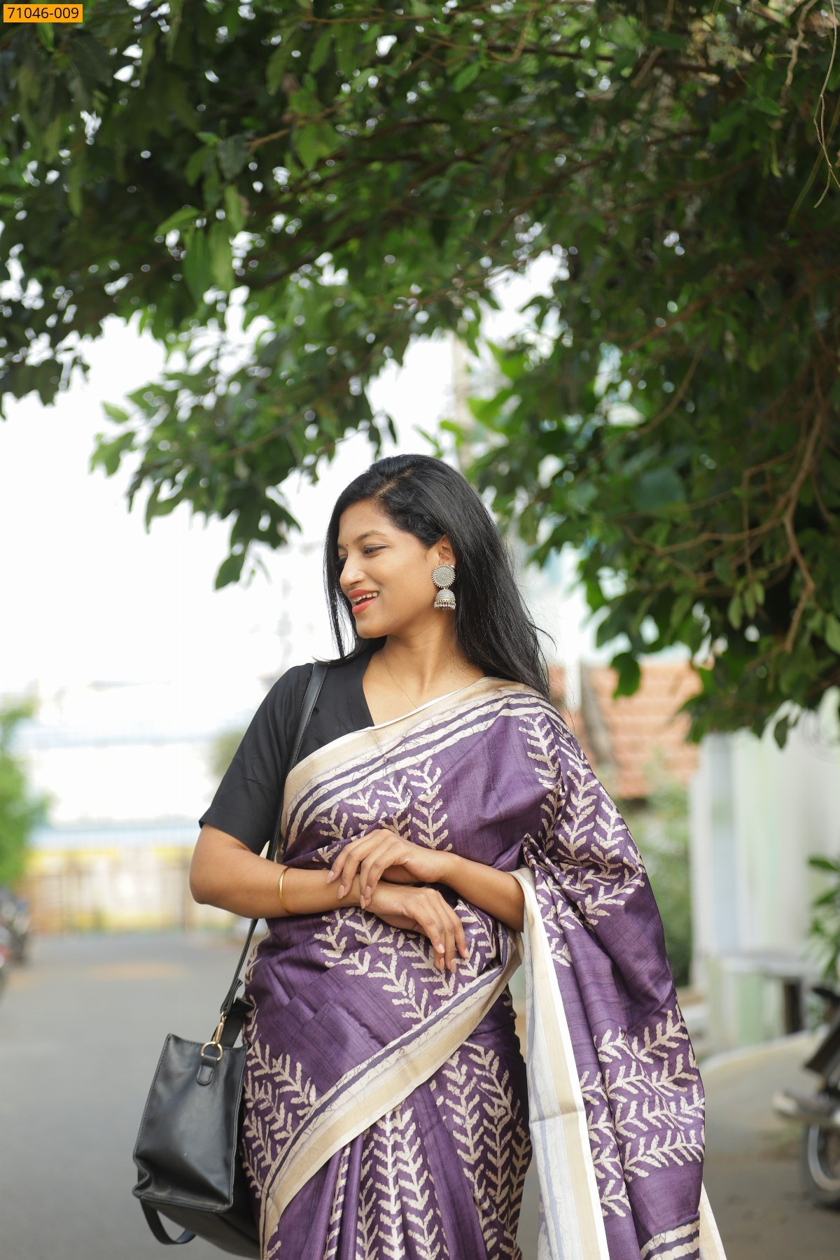 Violet Soft Fancy Silky Tussar Saree