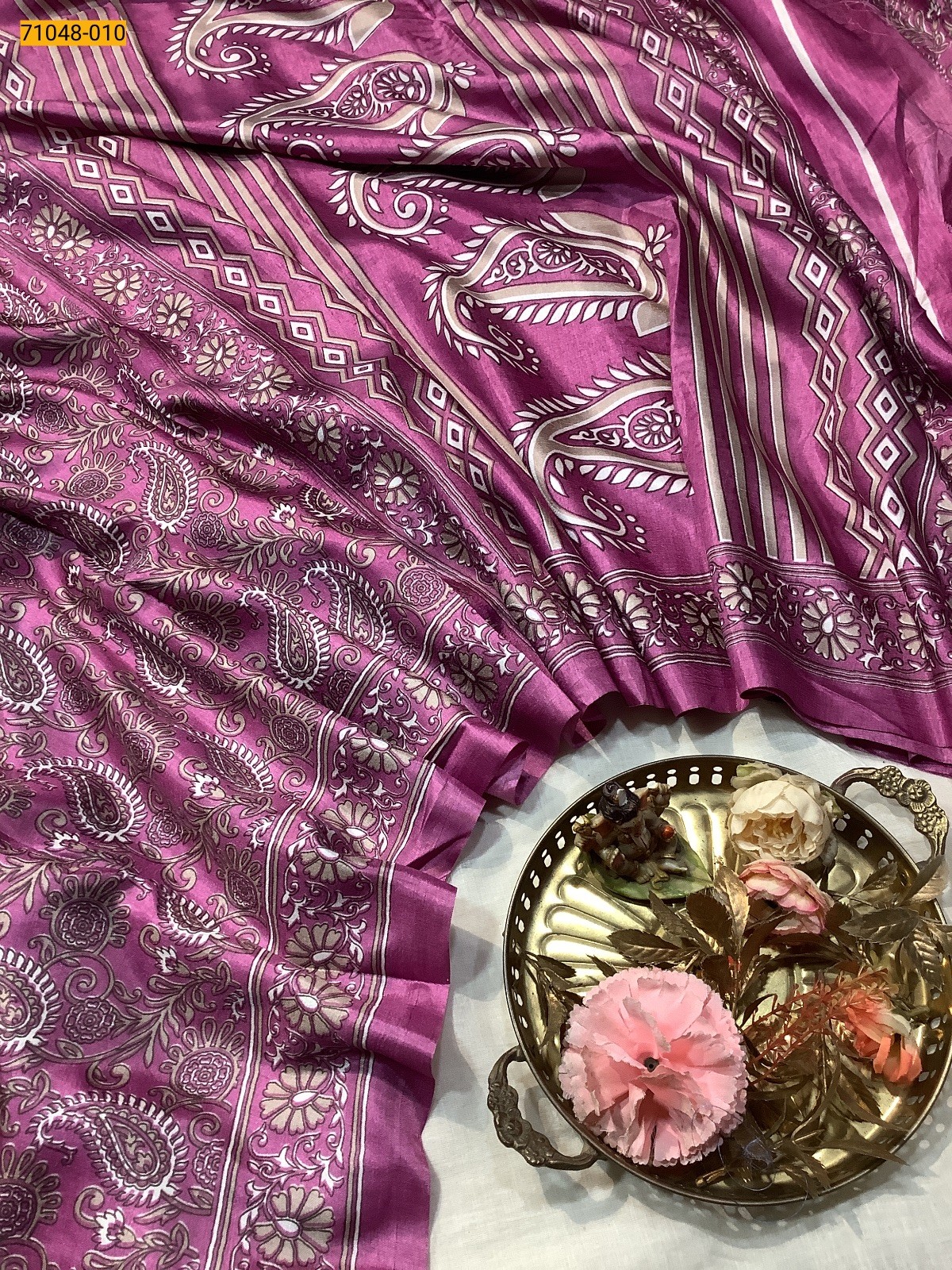 Pink Fancy Printed Dola Silk Saree