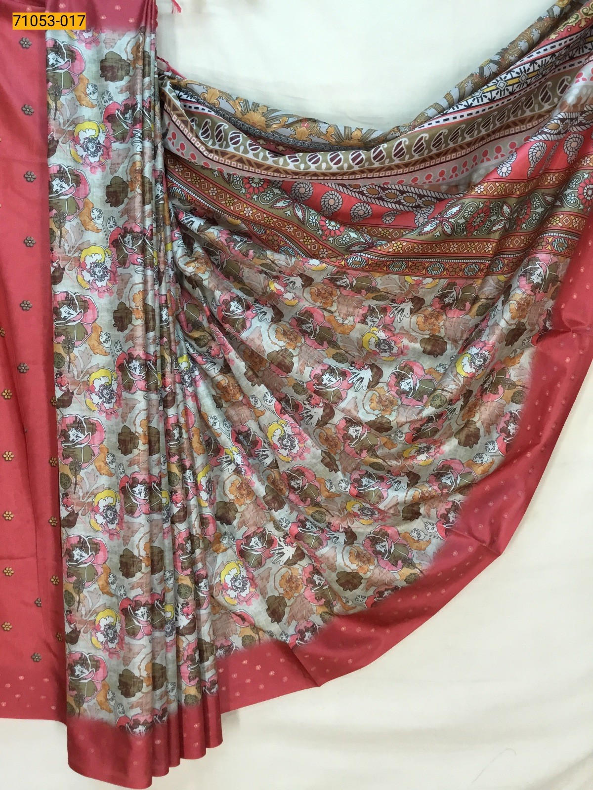 Multi Color Printed Soft Fancy Linen Silk Saree