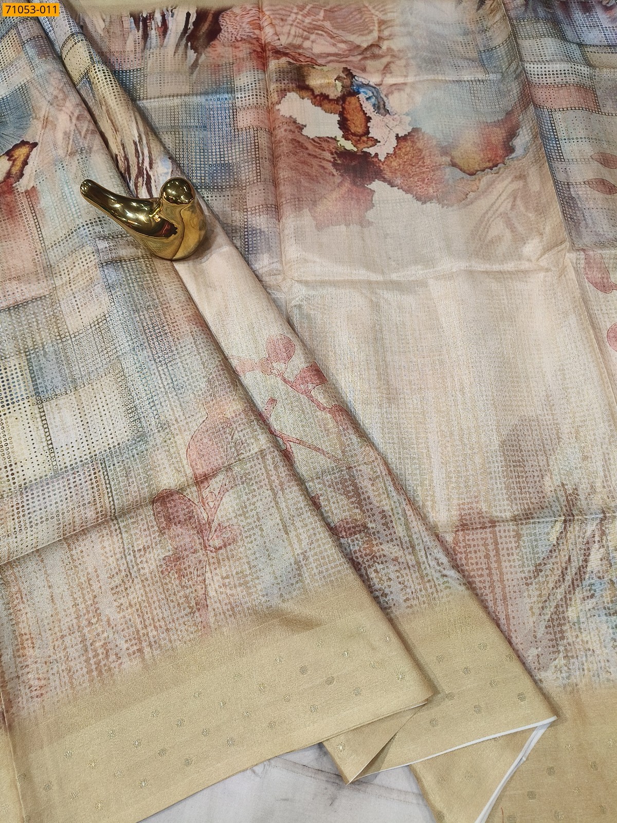 Printed Soft Fancy Linen Silk Saree