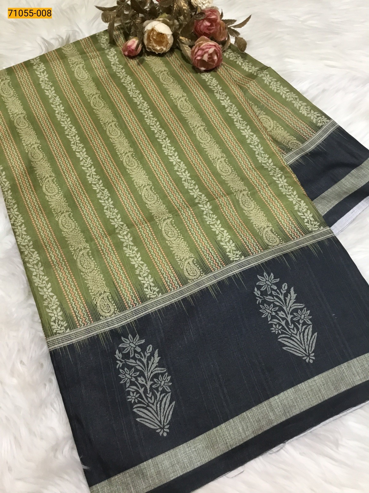 Green Fancy Printed Silk Saree