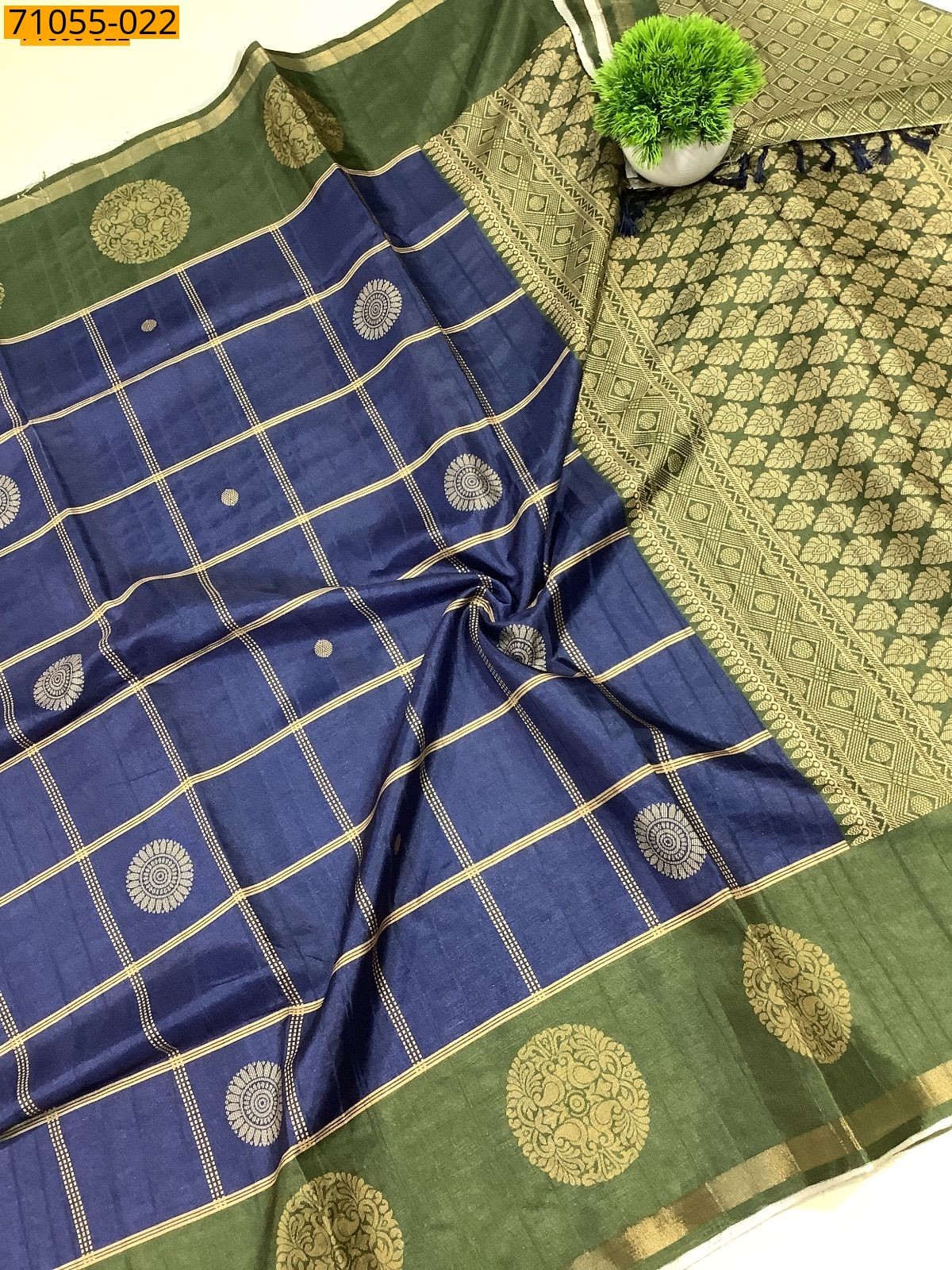 Blue Fancy Printed Silk Saree
