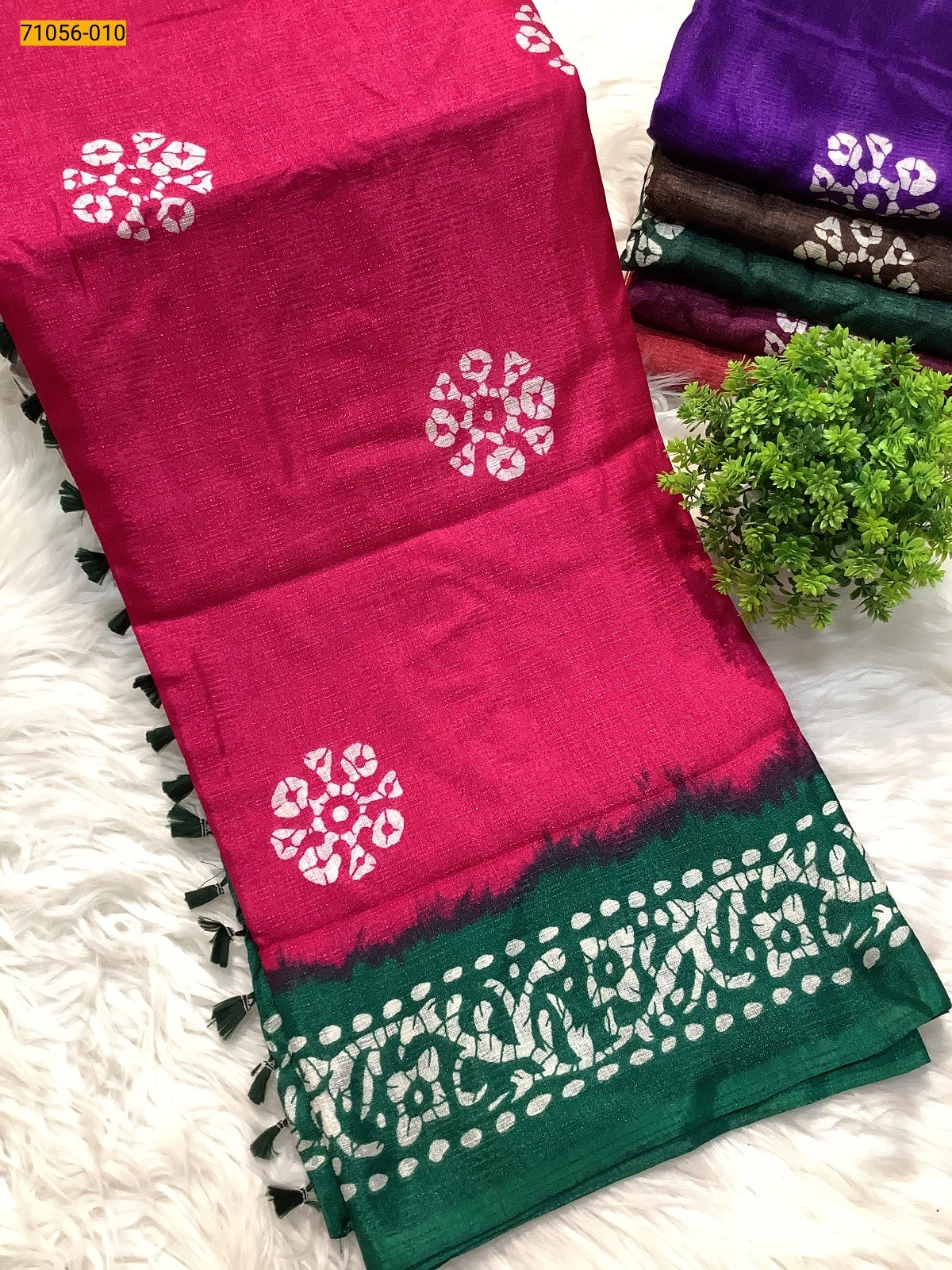 Pink Printed Fancy Mulmul Linen Silk Saree