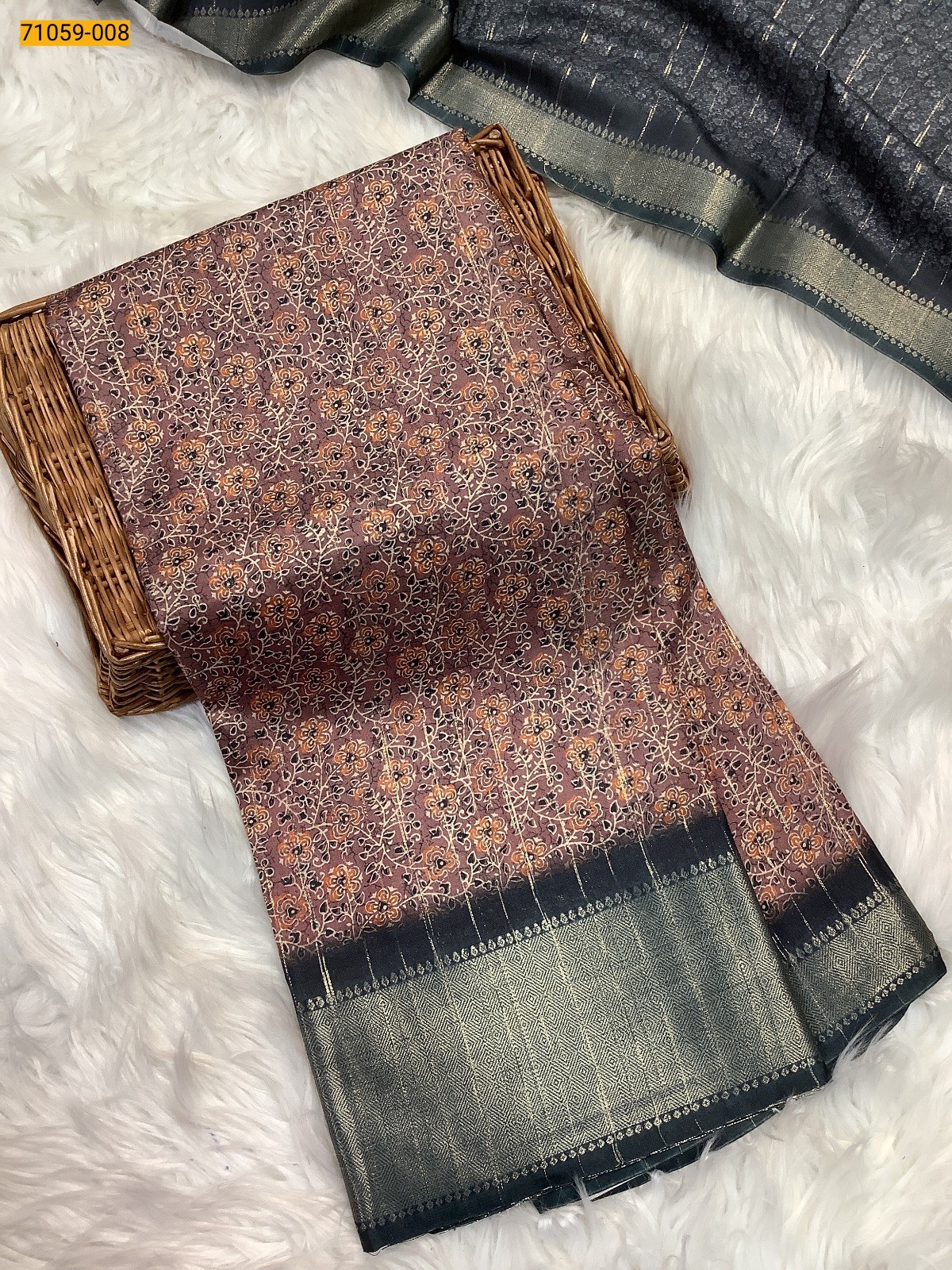 Lavender Rim Zim Chanderi Fancy Silk Sarees