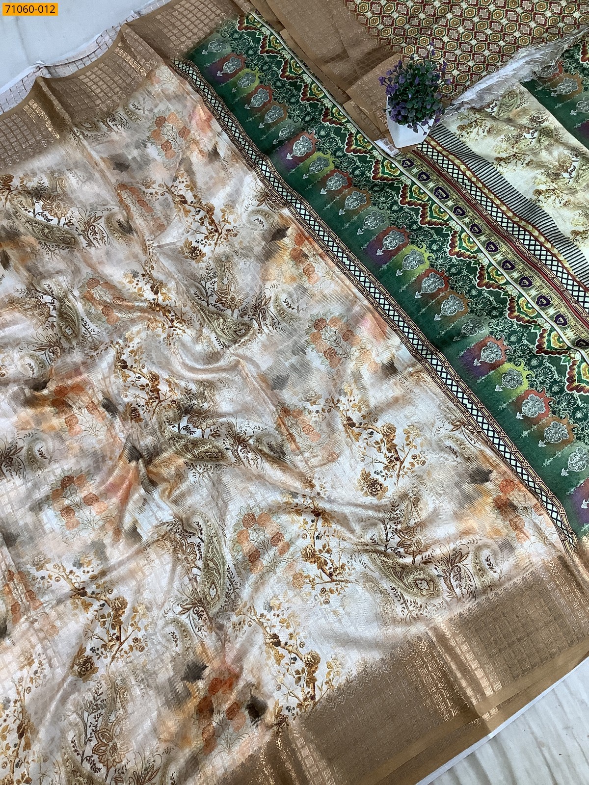 Mustard Yellow Chanderi fancy silk sarees