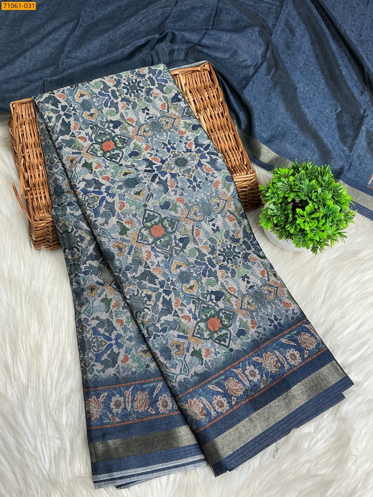 Blue Chanderi art silk sarees