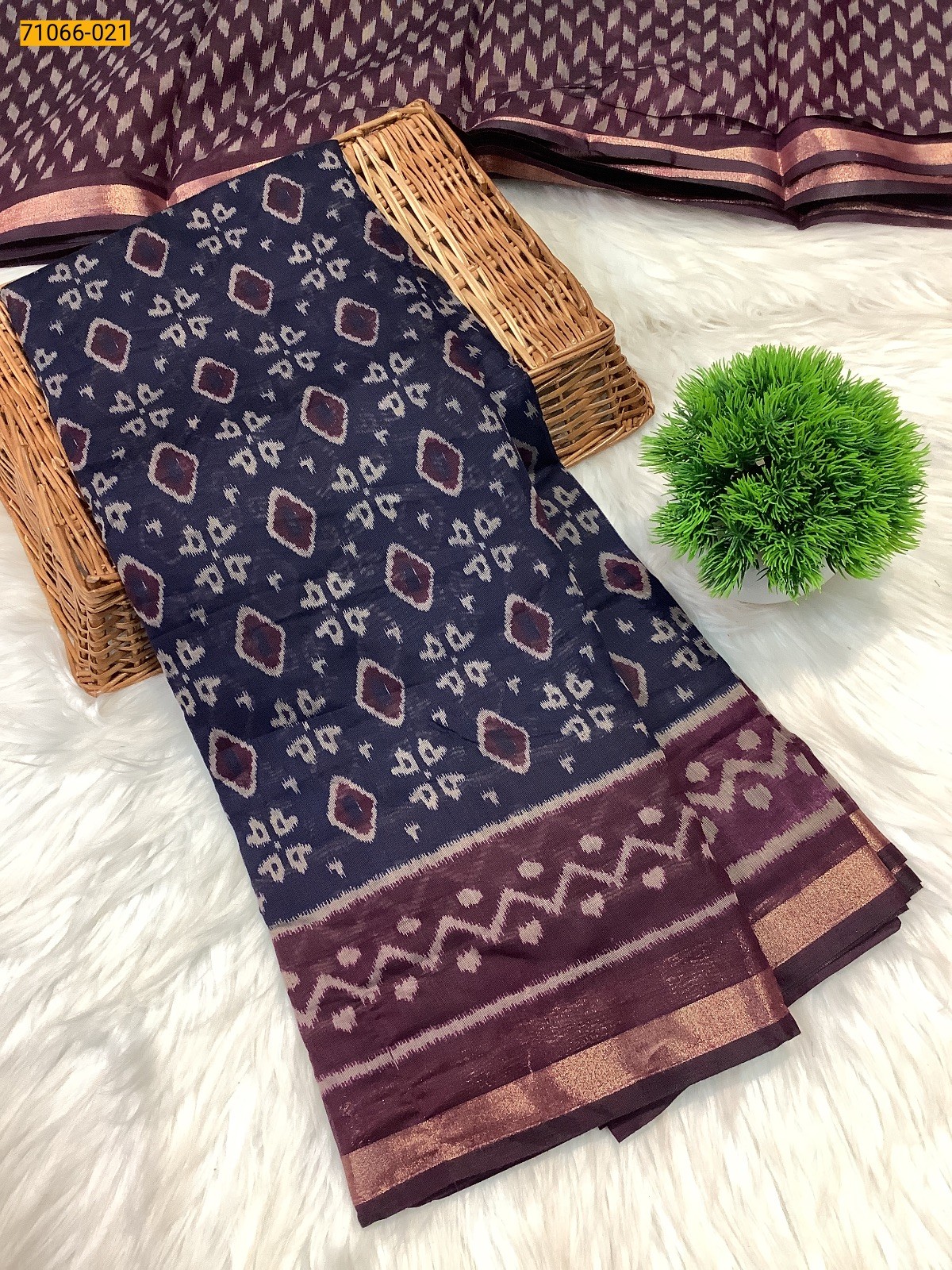 Dark Blue Chanderi fancy silk sarees