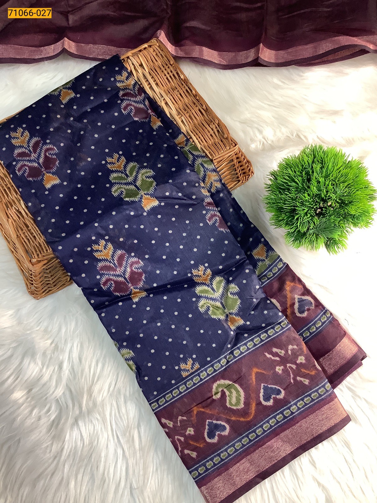 Navy Chanderi fancy silk sarees