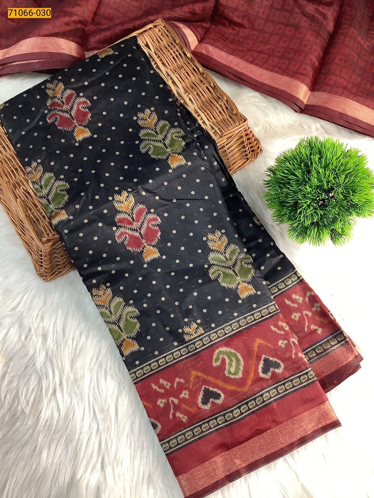 Black Chanderi fancy silk sarees