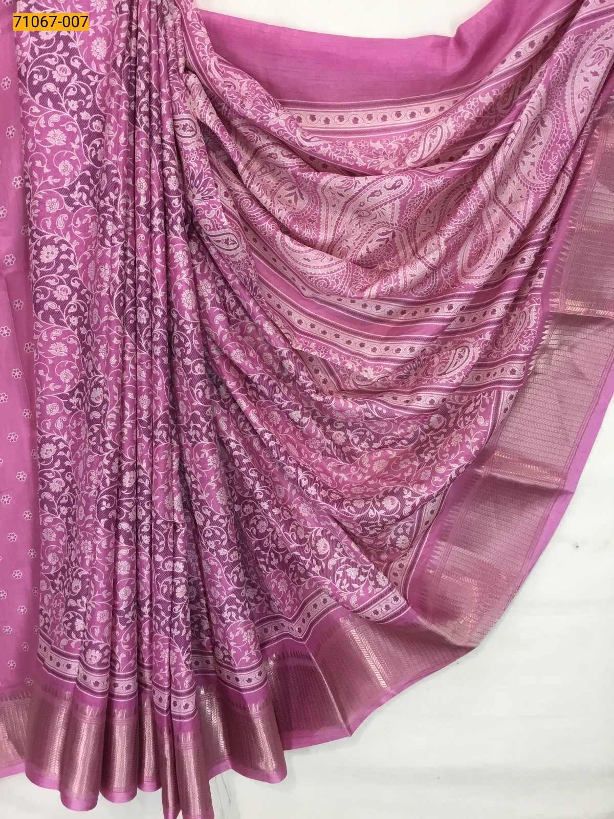 Pink Fancy choco silk printed sarees