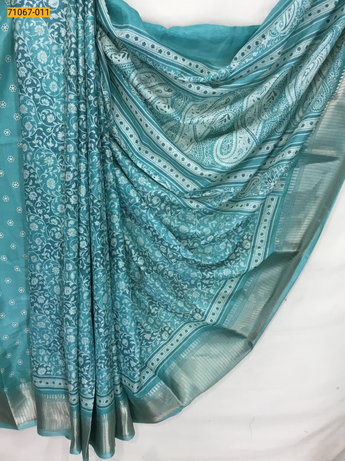 Fancy choco silk printed sarees