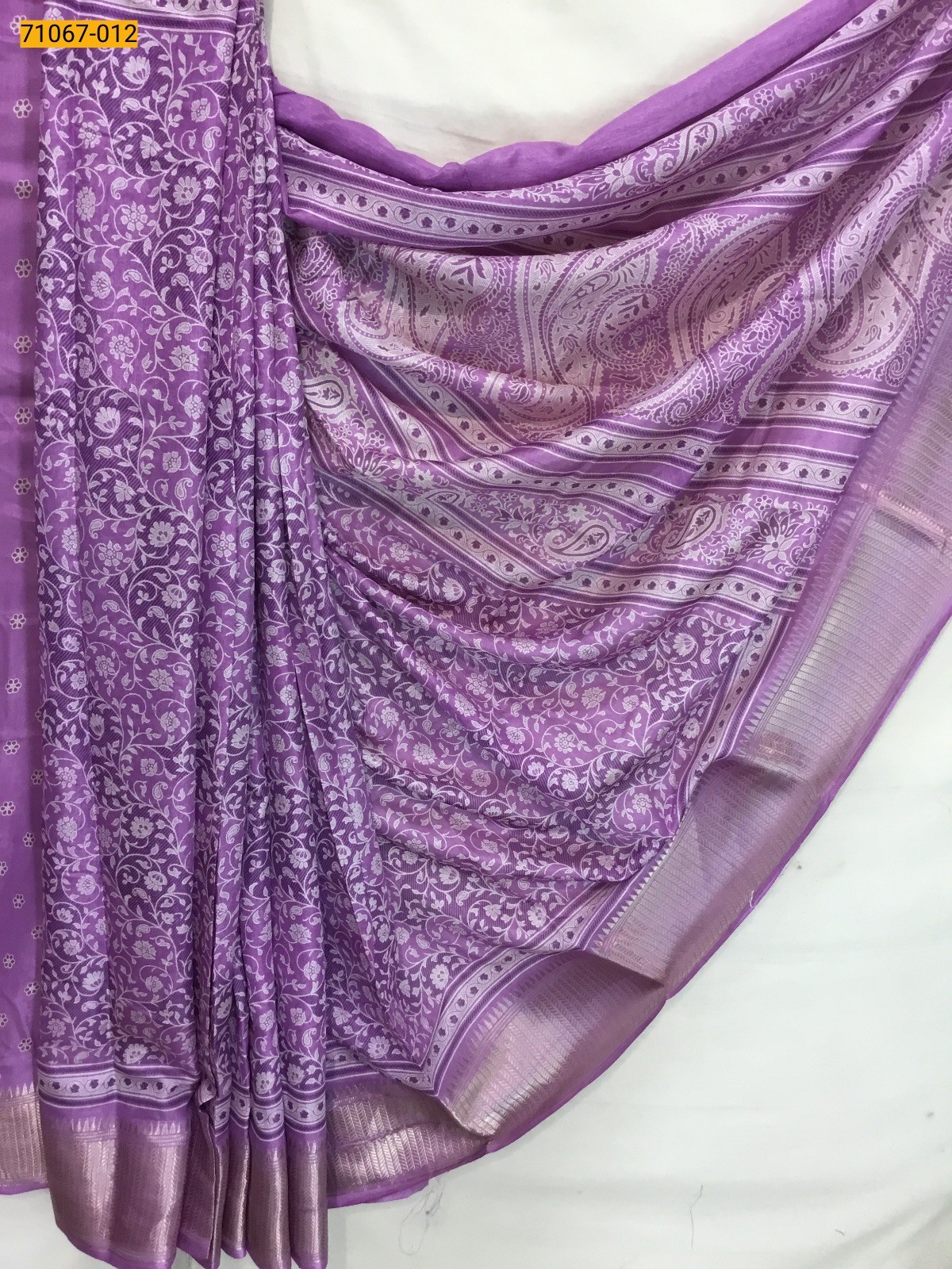Fancy choco silk printed sarees