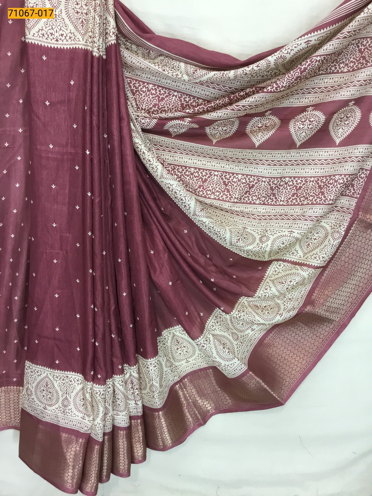 Onion pink Fancy choco silk printed sarees