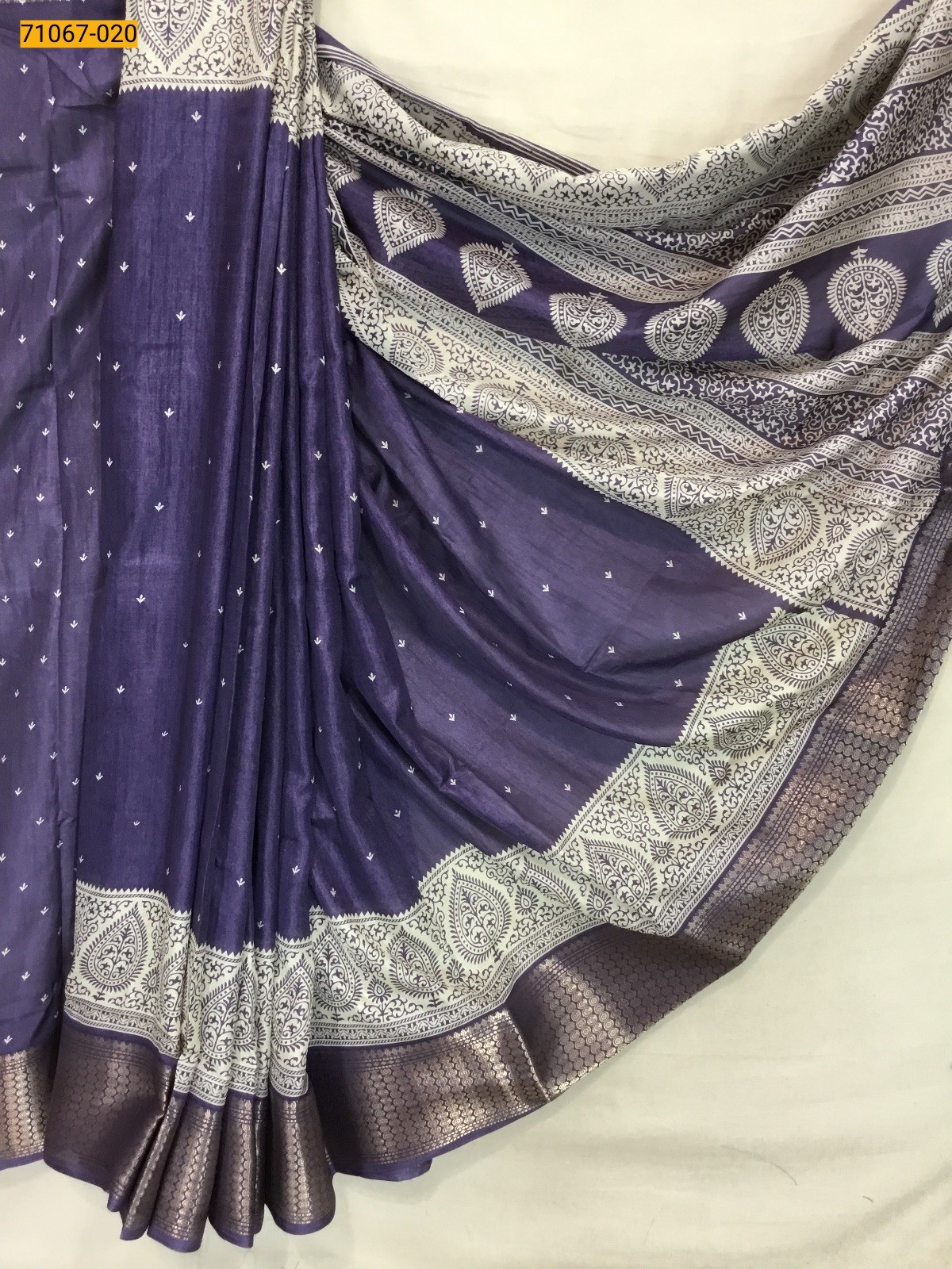 Violet Fancy choco silk printed sarees