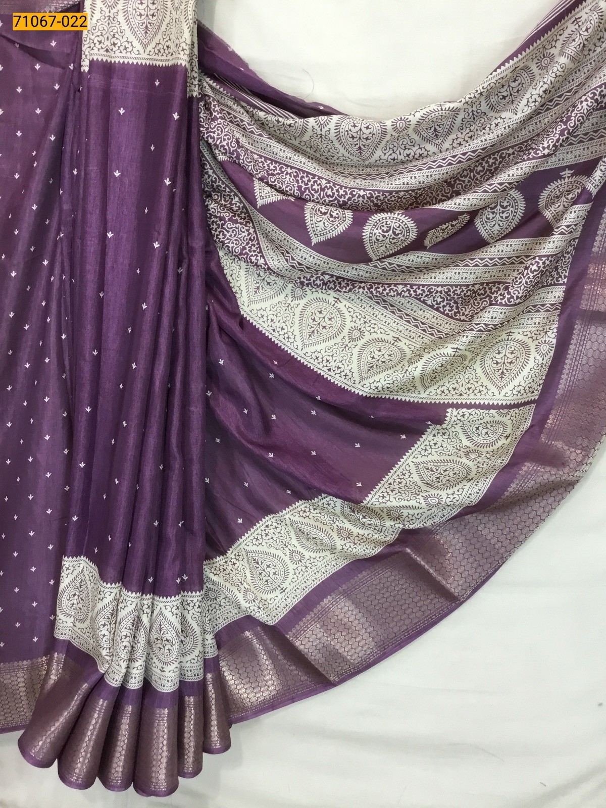Purple Fancy choco silk printed sarees