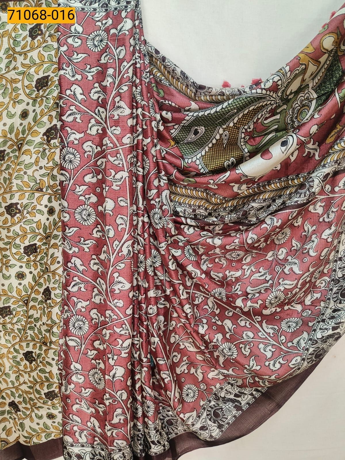 Maroon Fancy bhagalpur silk printed sarees