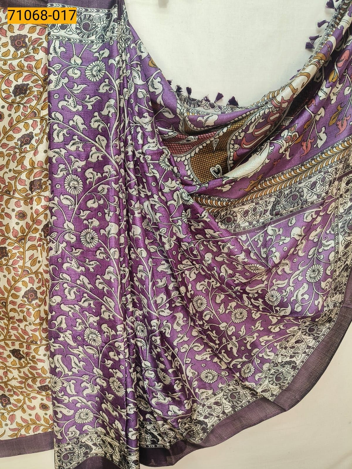 Pink Fancy bhagalpur silk printed sarees