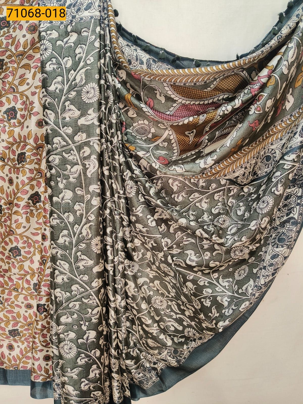 Green Fancy bhagalpur silk printed sarees