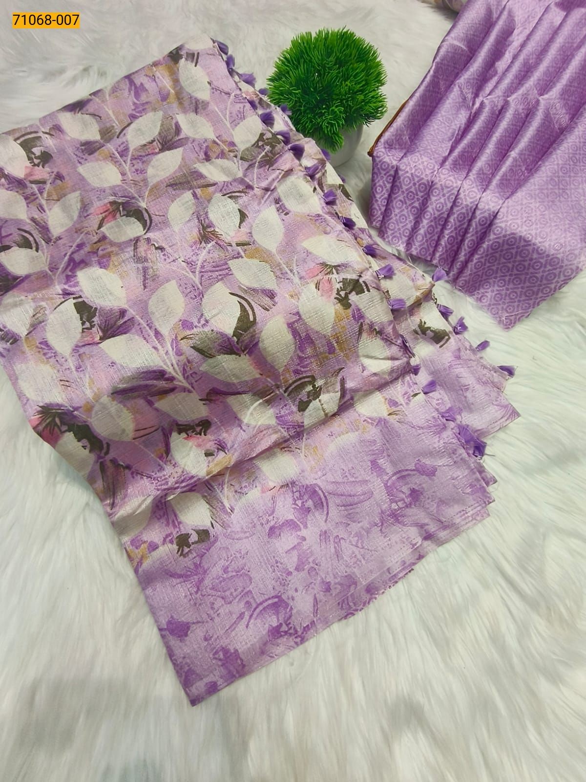 Purple Fancy bhagalpur silk printed sarees