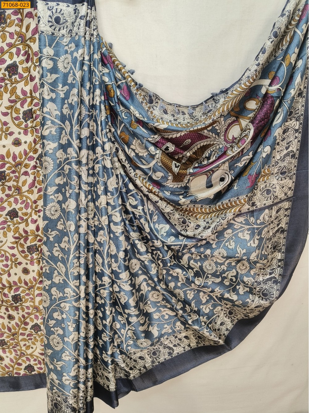 Blue Fancy bhagalpur silk printed sarees Blue Fancy bhagalpur silk printed sarees