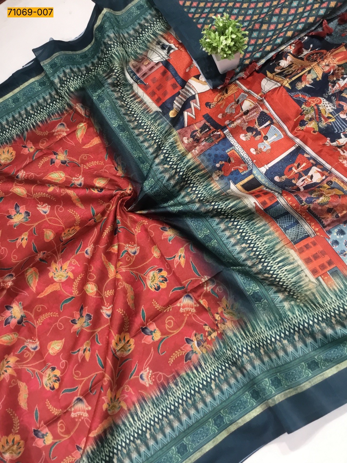 Red Fancy rasleela silk sarees