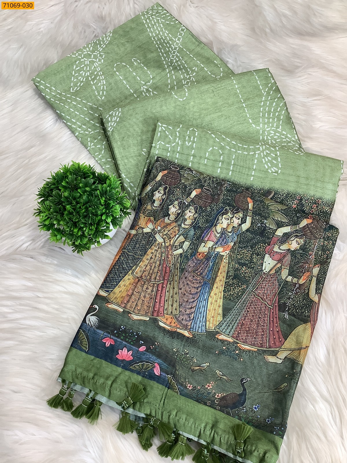 Green  Fancy rasleela silk sarees