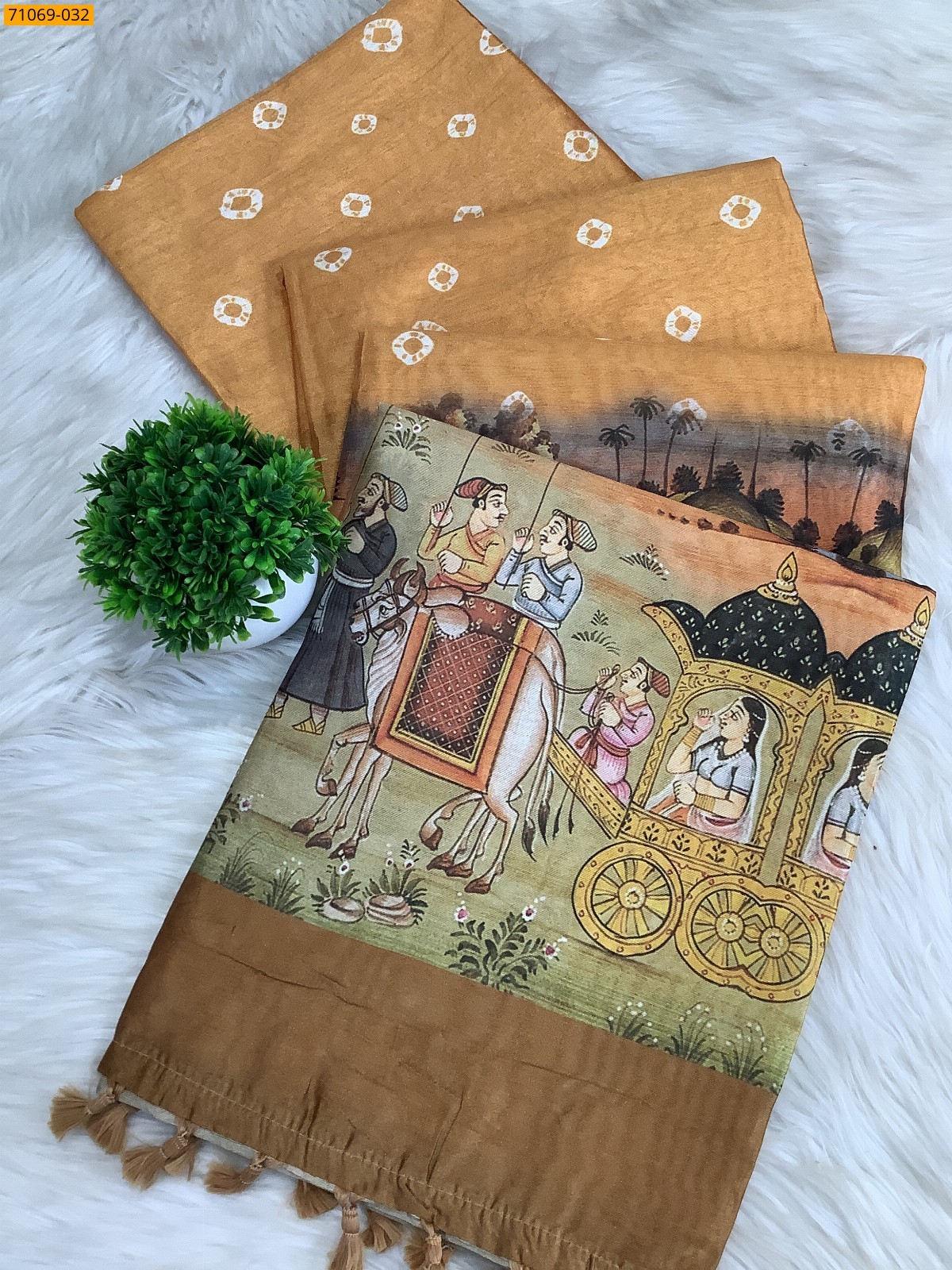 Orange  Fancy rasleela silk sarees