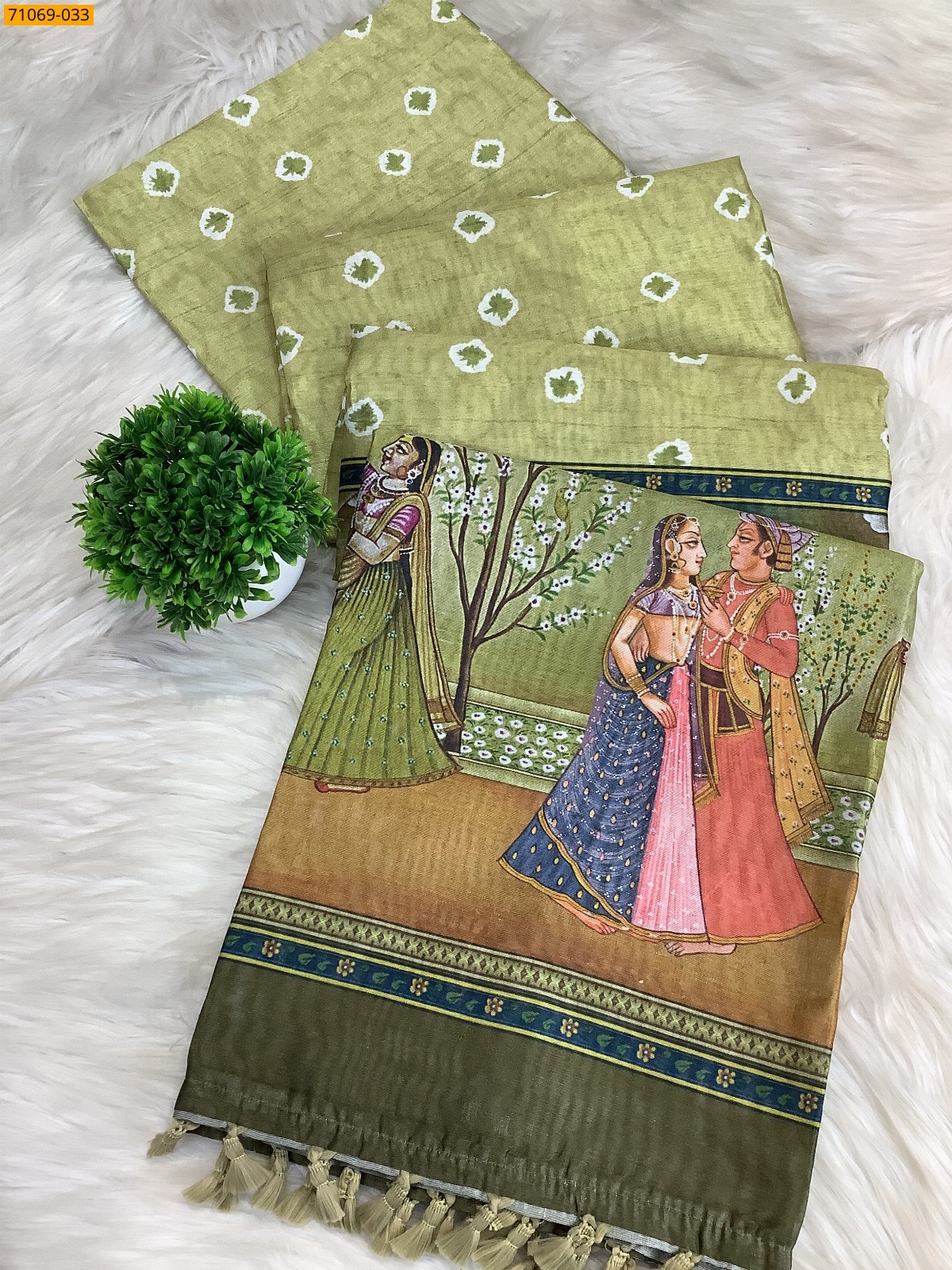 Olive Green  Fancy rasleela silk sarees