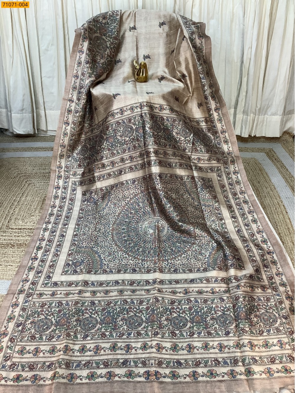 Sandal Fancy Chanderi Silk Saree Sandal Fancy Chanderi Silk Saree