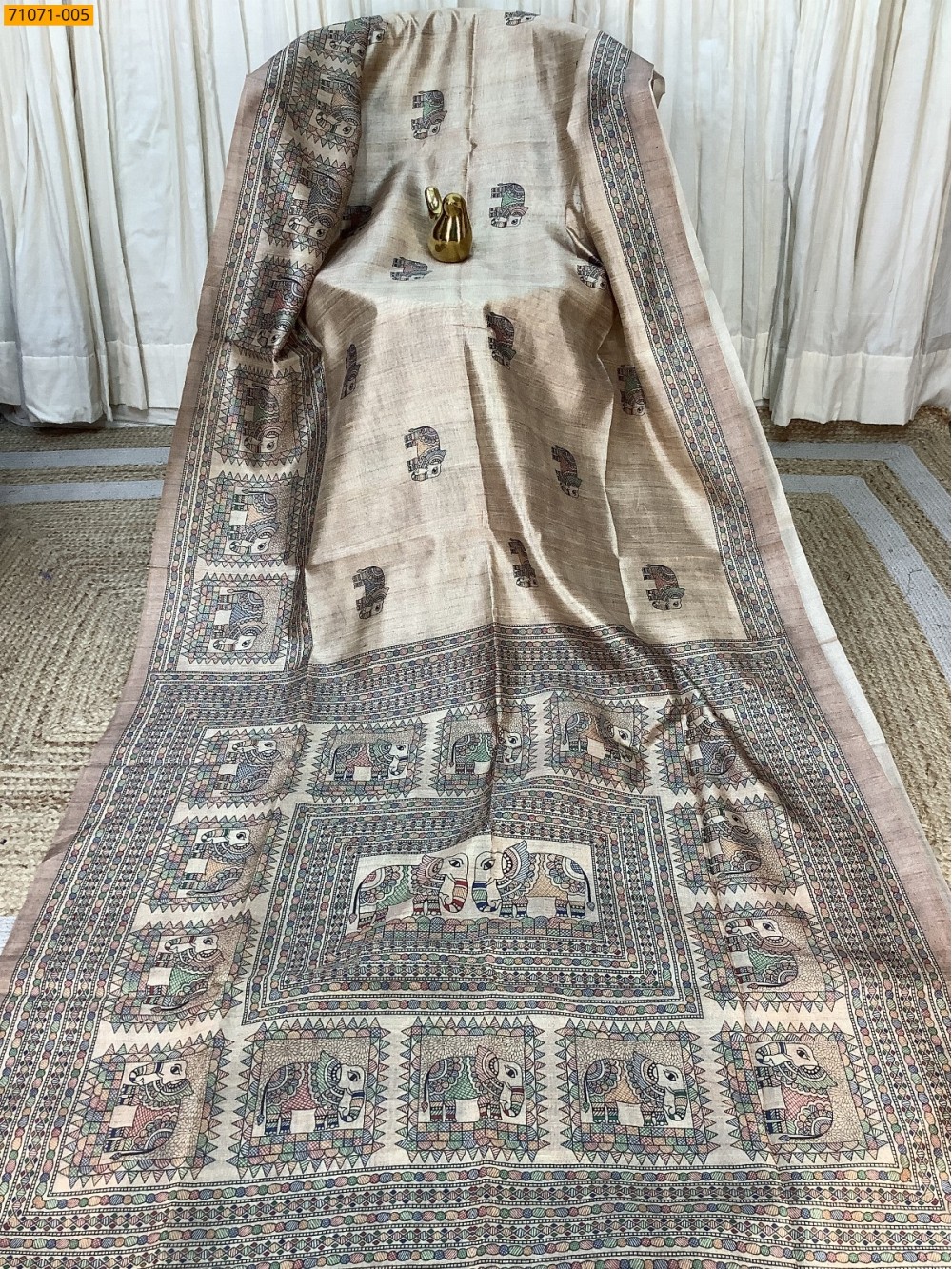 Sandal Fancy Chanderi Silk Saree Sandal Fancy Chanderi Silk Saree