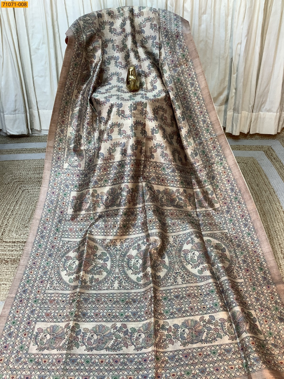 Sandal Fancy Chanderi Silk Saree