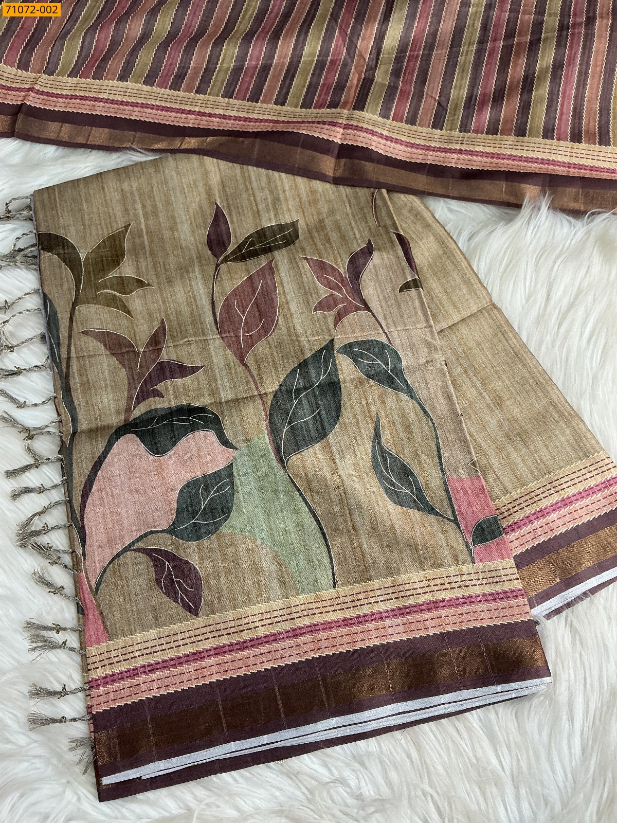 Olive Green Fancy soft mulmul silk sarees