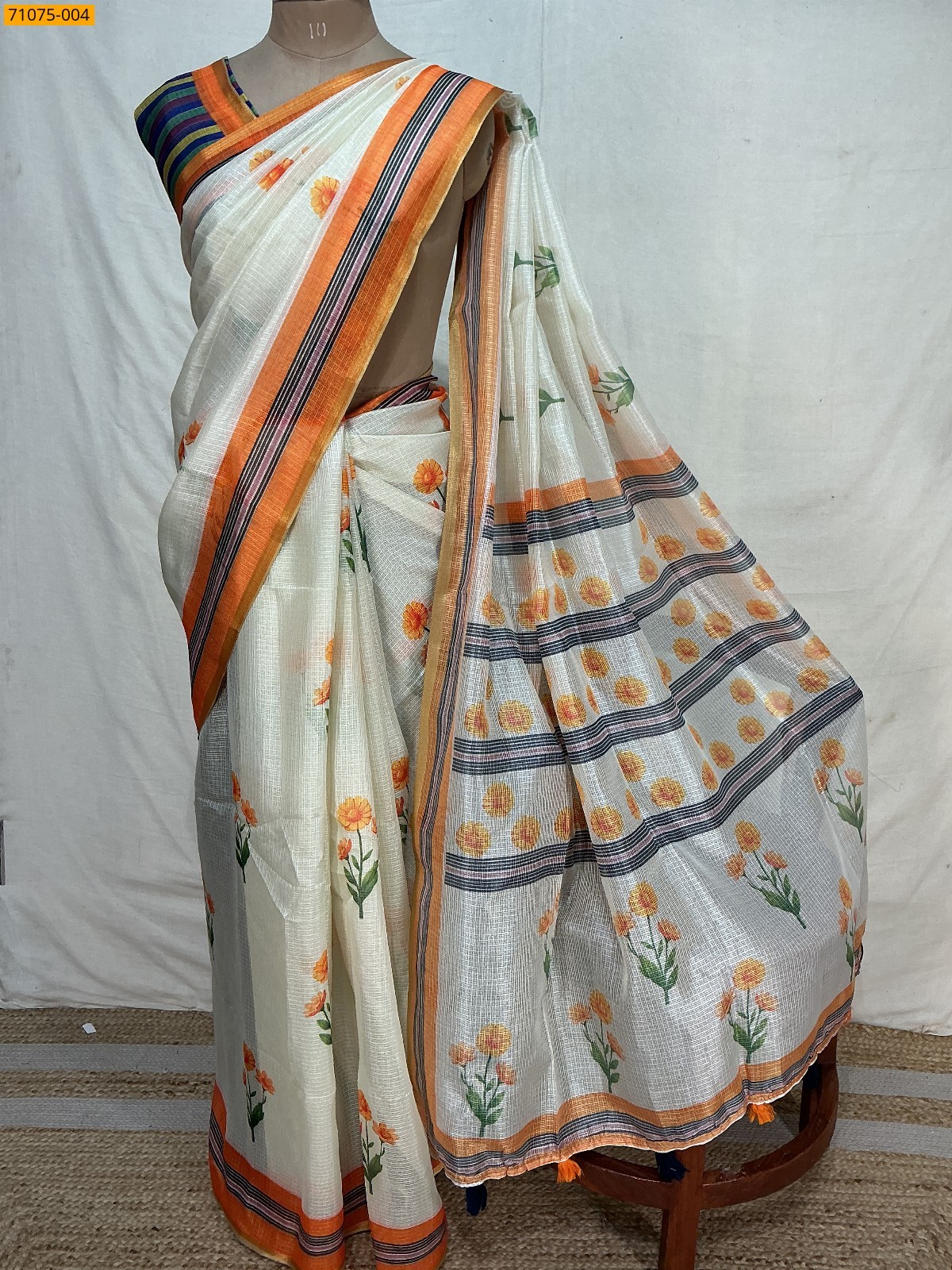 White Fancy kota silk sarees