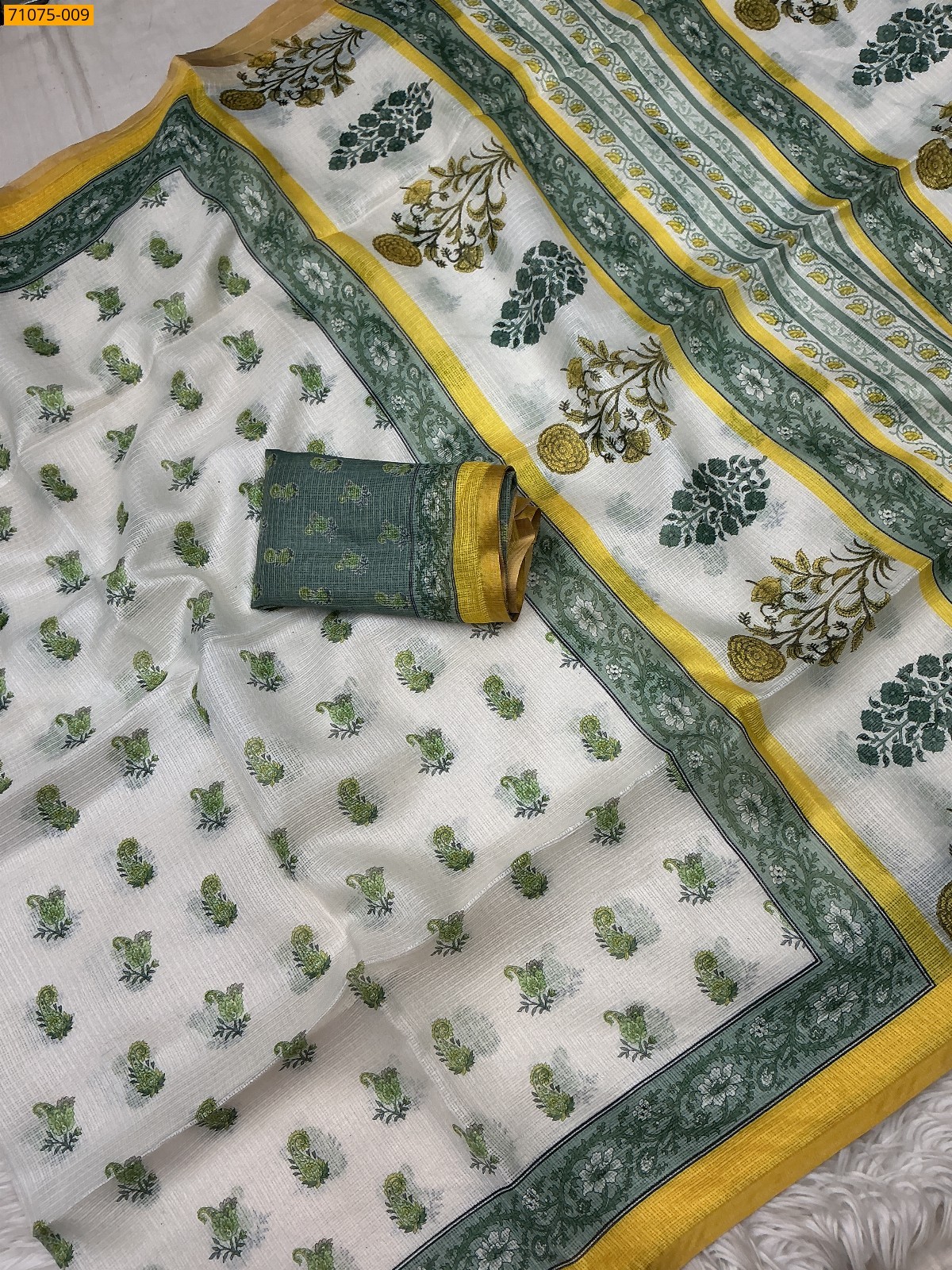 White Fancy kota silk sarees