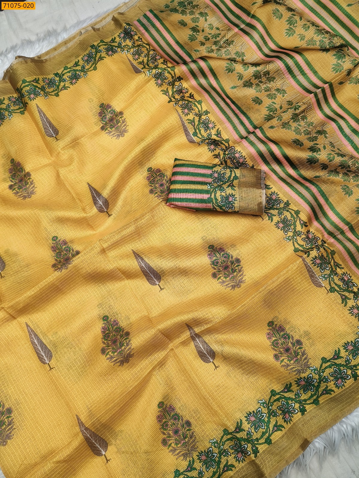 Yellow Fancy kota silk sarees