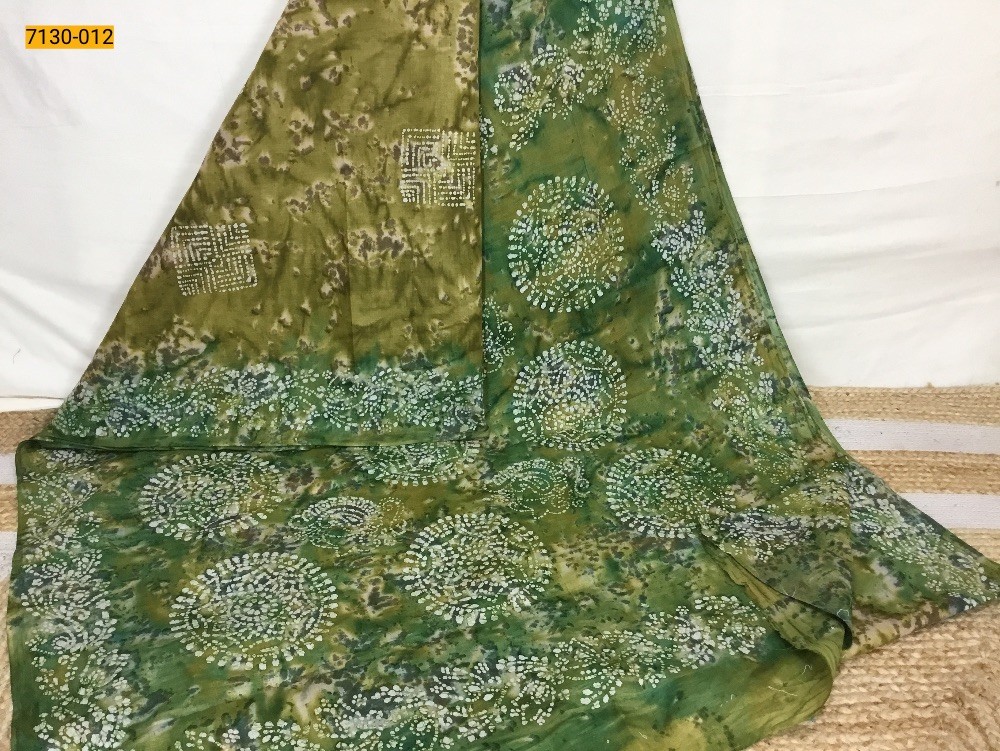 Green Shibori Printed Cotton Saree