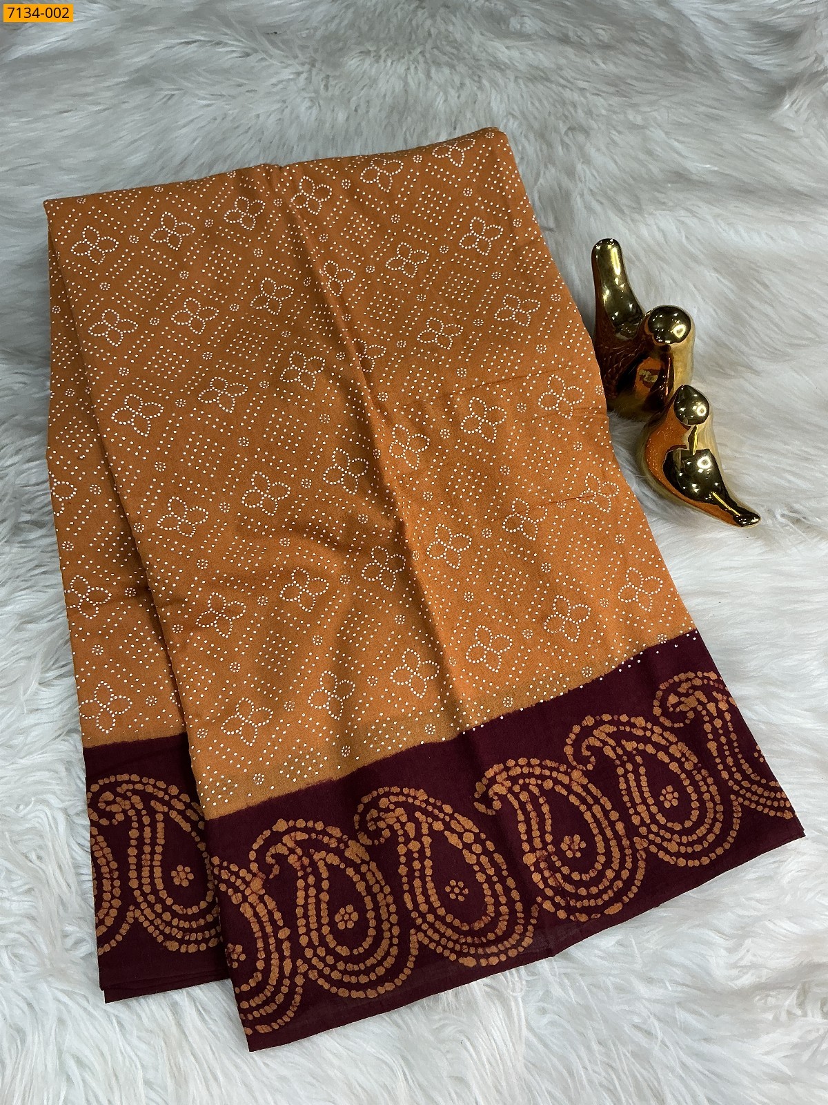 Yellow Mulmul cotton wax printed sarees