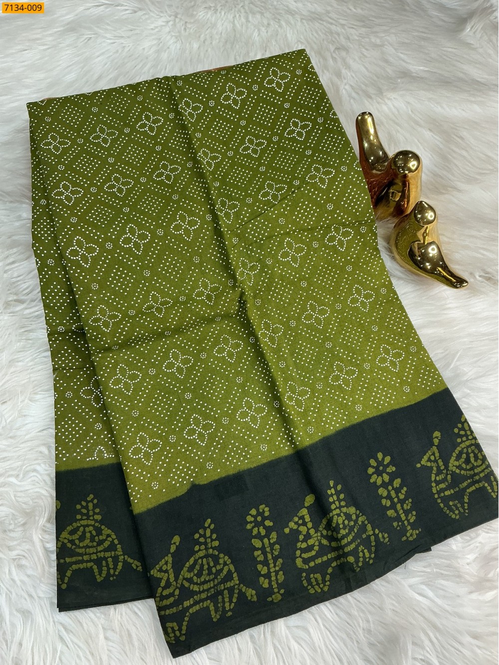Mulmul cotton wax printed sarees
