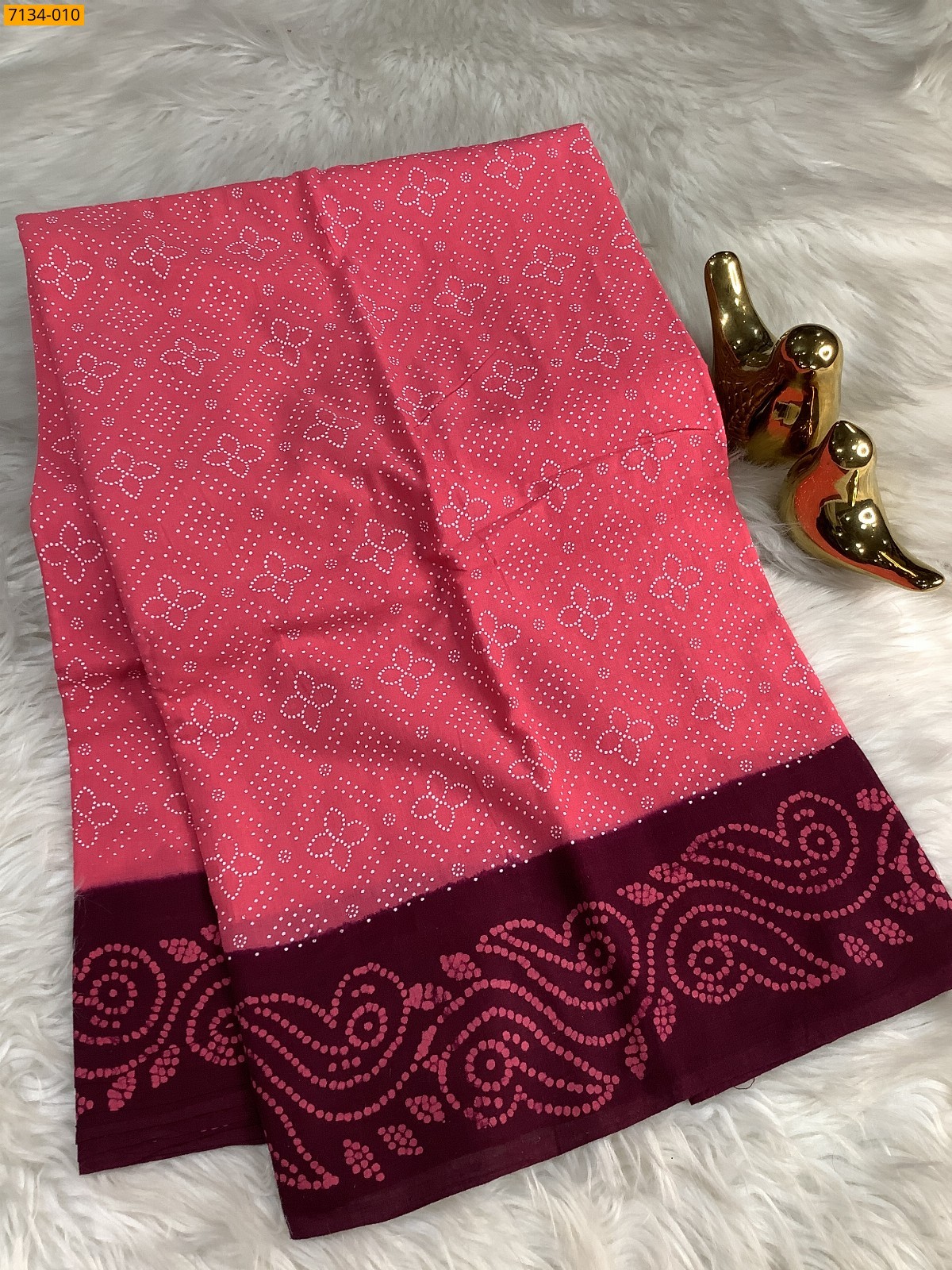 Rose Mulmul cotton wax printed sarees
