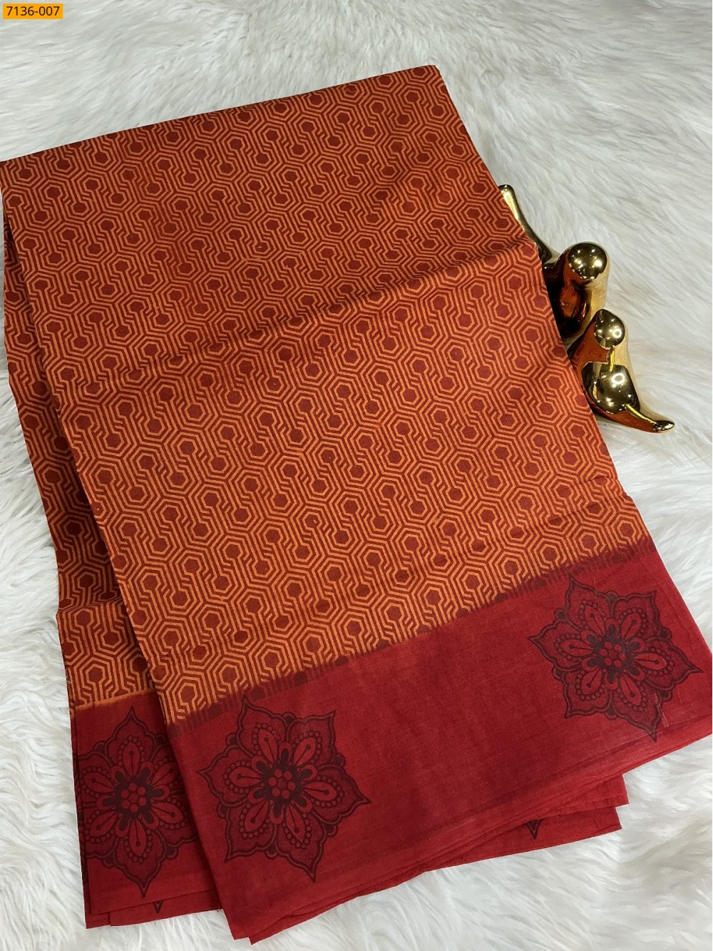 Cotton all over printed Saree