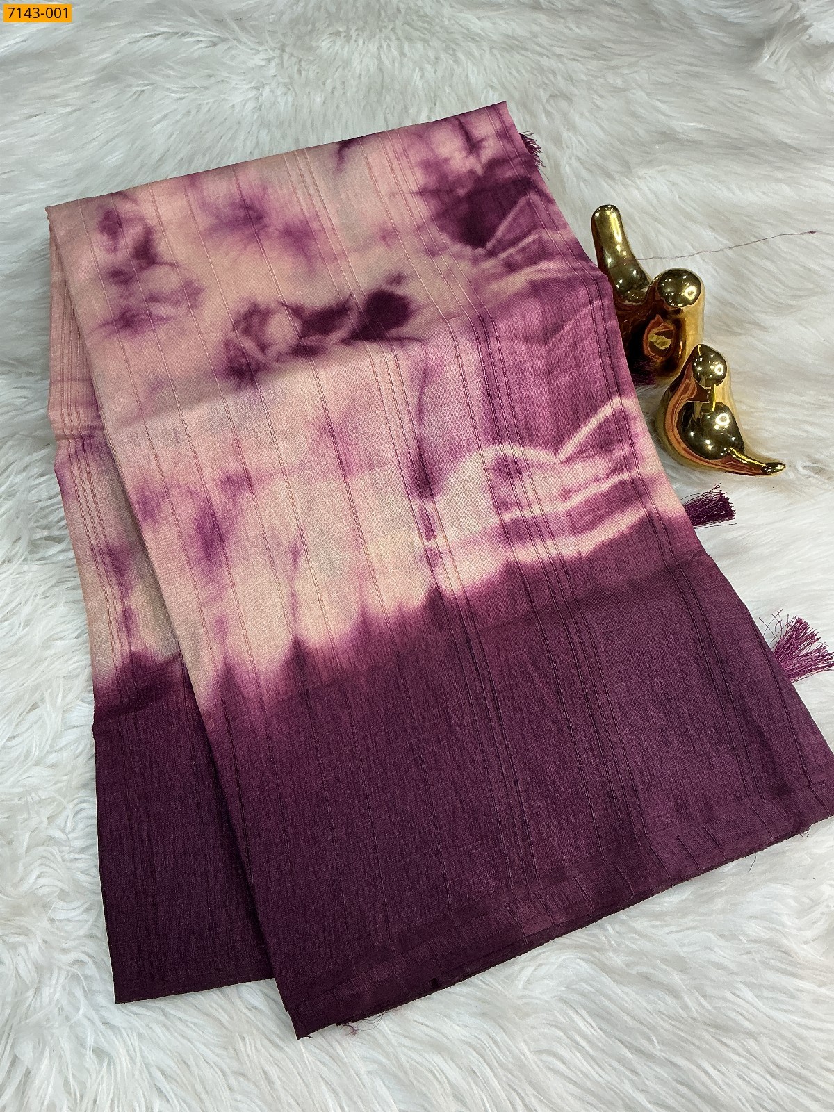 Purple Fancy shibori silk printed sarees