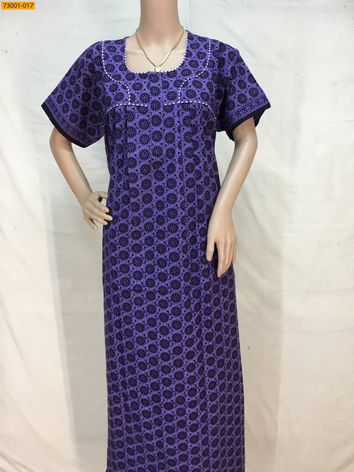 Lavender Cotton Printed Nighty