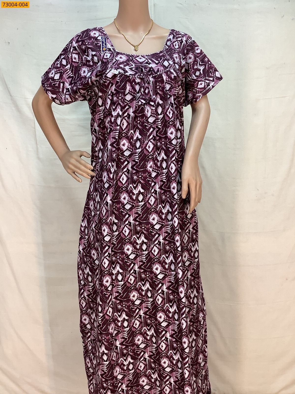 Purple Cotton Printed Galaxy Nighty