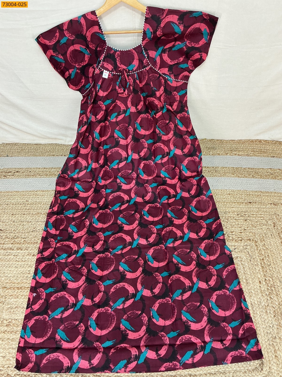 Multi Color Cotton Printed Galaxy Nighty