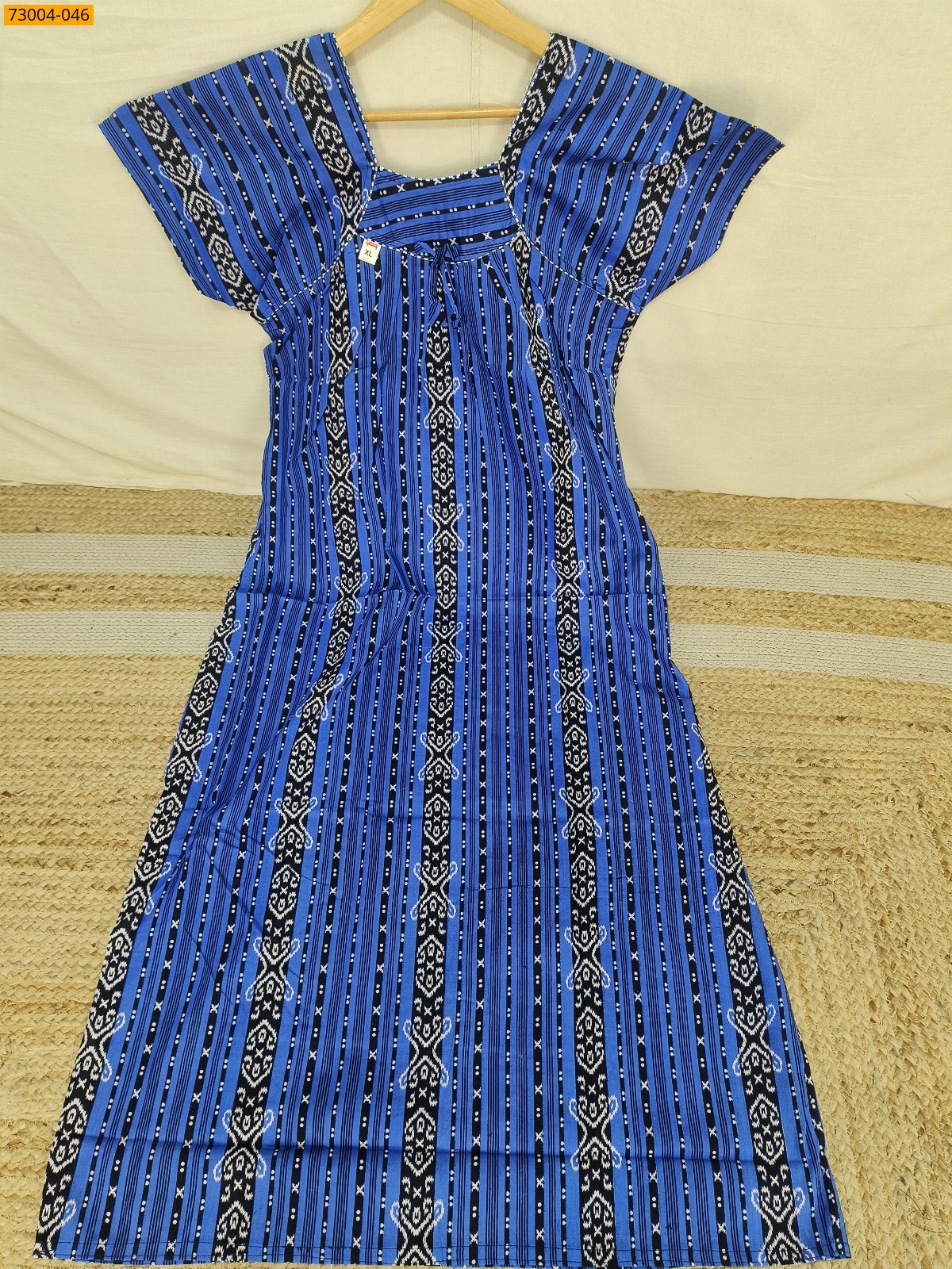 Cotton Printed Galaxy Nighty - Blue