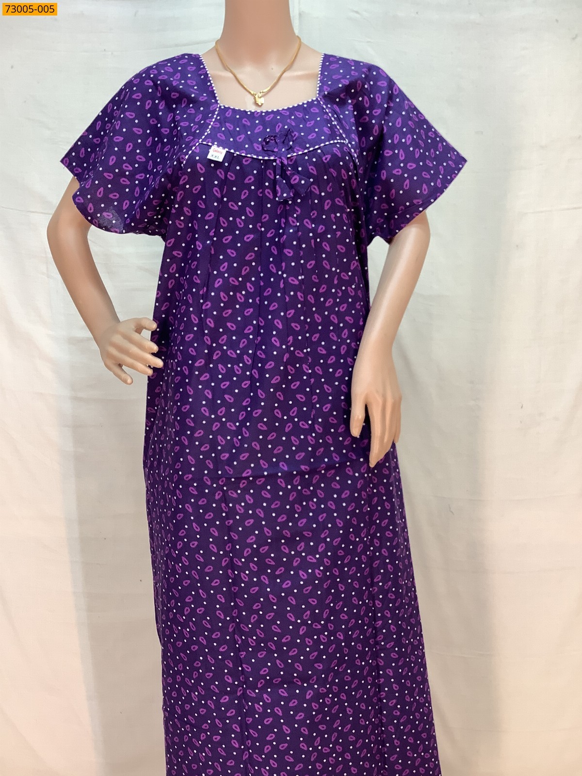 Lavender Cotton Printed Galaxy Nighty
