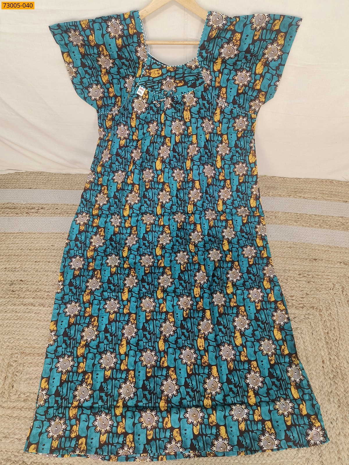 Multi Color Cotton Printed Galaxy Nighty